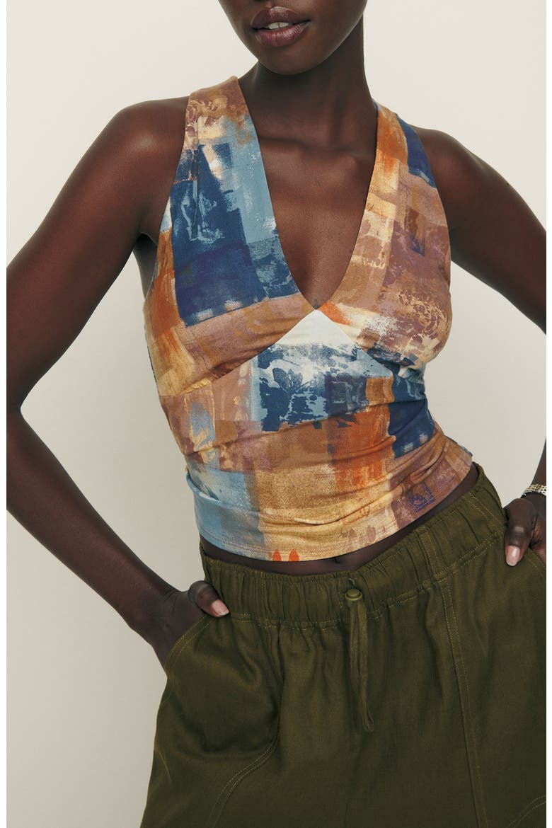 Bowie V-Neck Tank, Main, color, COLLAGE
