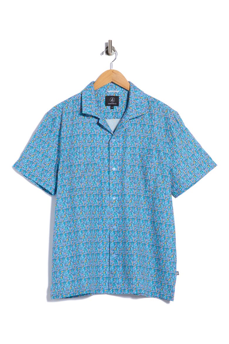 Colton Performance Camp Shirt, Main, color, BLUE MULTI
