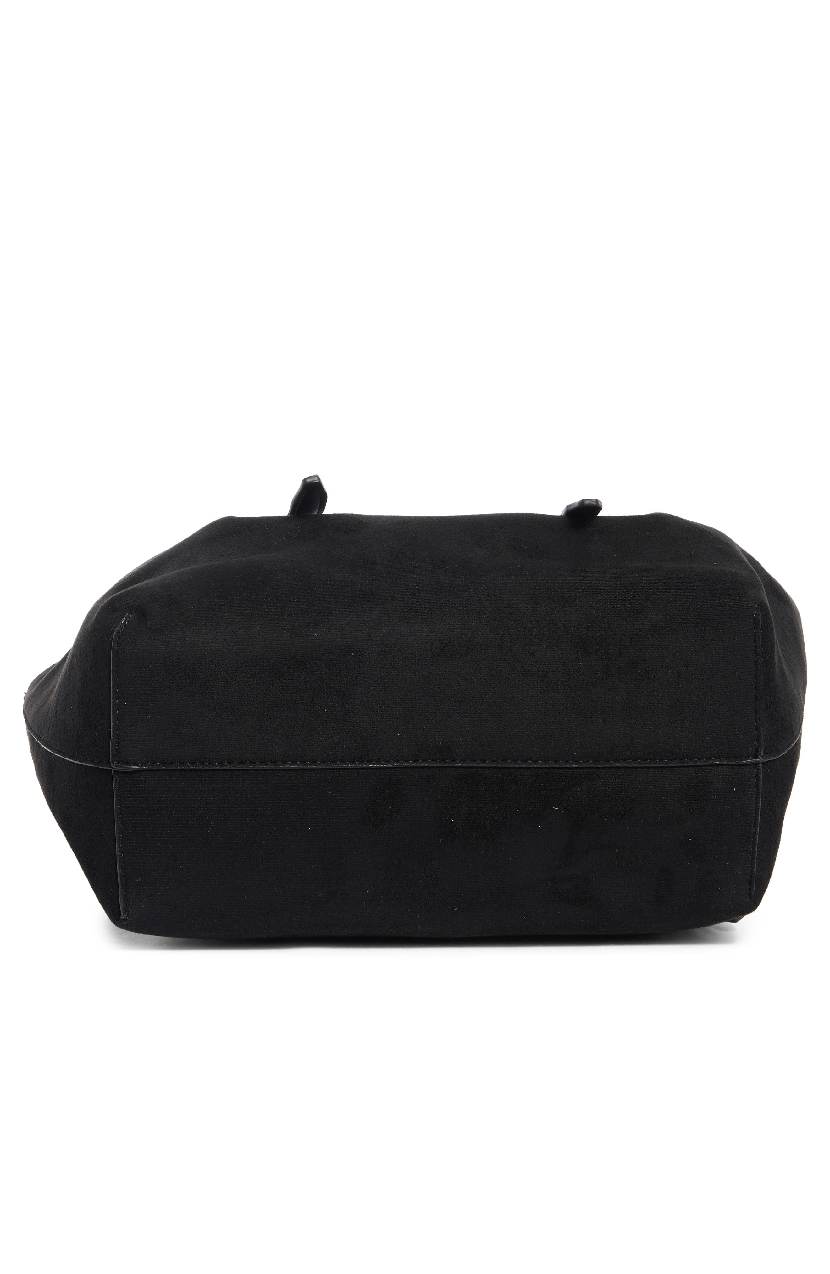 URBAN EXPRESSIONS HANDBAGS Faux Suede Tote, Alternate, color, Black