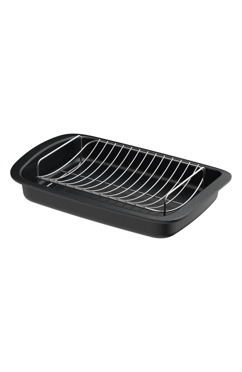 BergHOFF Leo Graphite Roasting Pan & Wire Rack, Main, color, Black