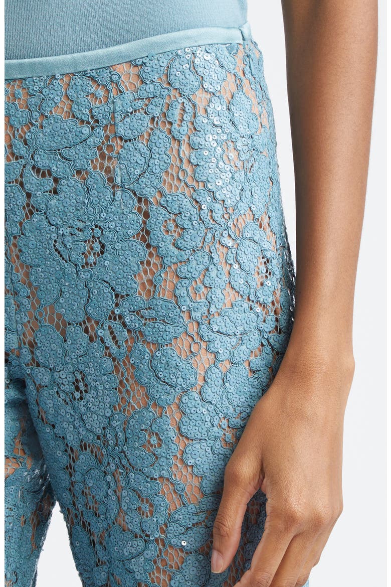 Sequin Embroidered Lace Bootleg Pants, Alternate, color, SEAGLASS