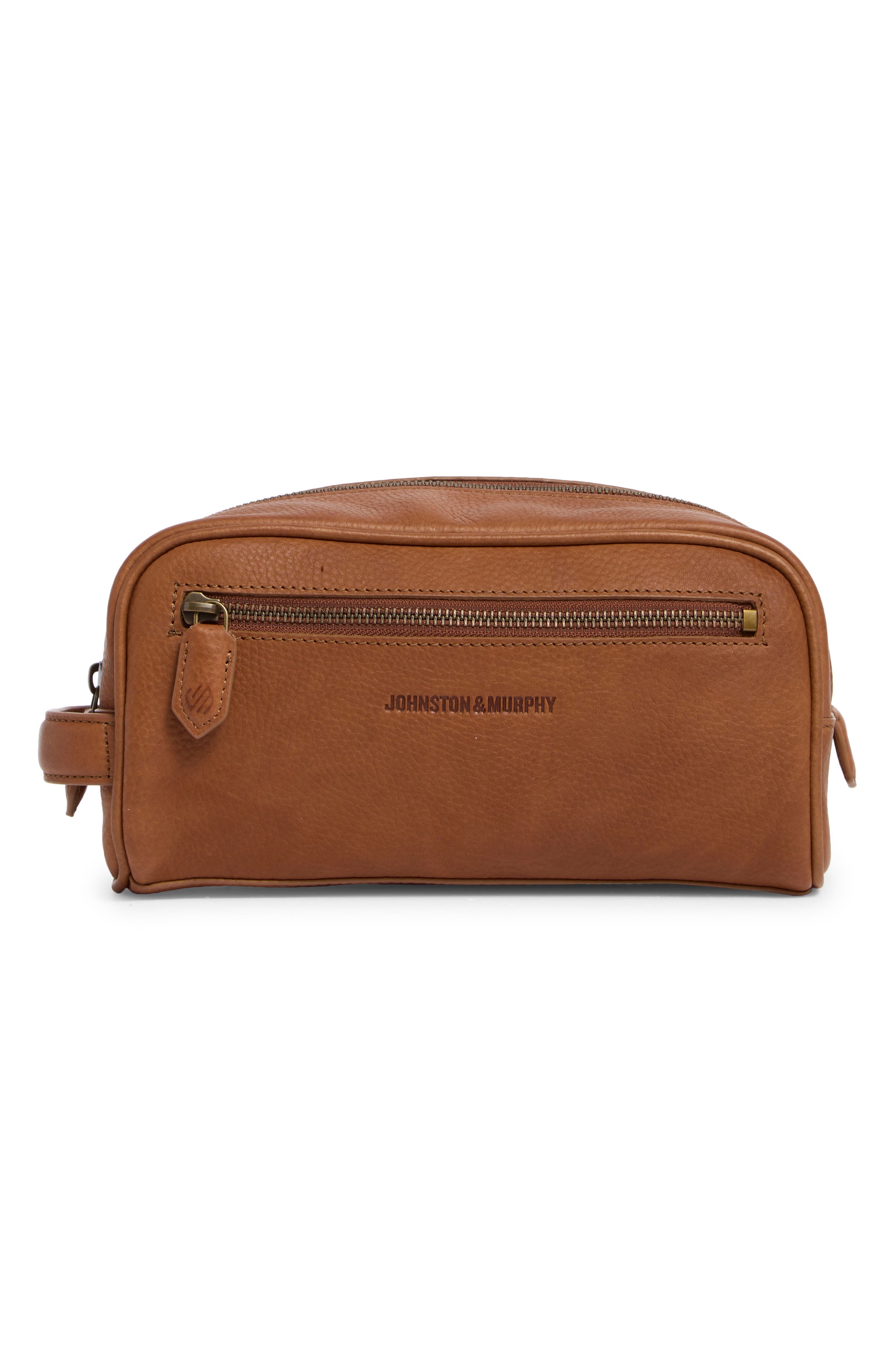 Johnston & Murphy Pebbled Leather Dopp Kit