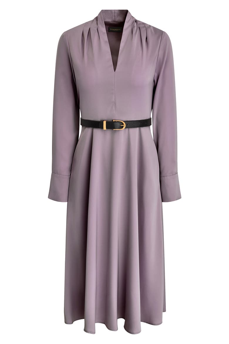 Long Sleeve Satin A-Line Midi Dress, Alternate, color, SHADOW PINK