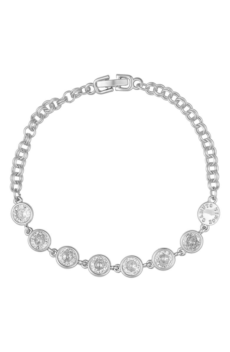 Vince Camuto Bezel Set CZ Bracelet, Alternate, color, Silver Tone