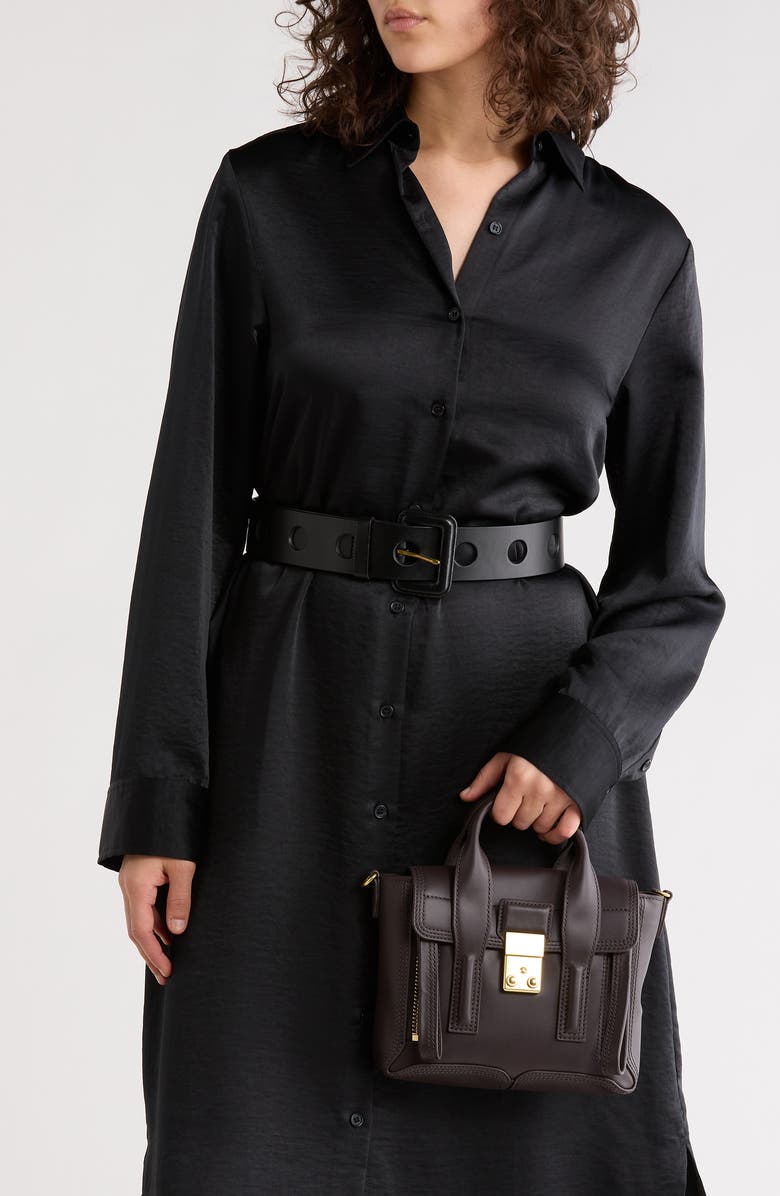 3.1 Phillip Lim Mini Pashli Leather Satchel, Alternate, color, Chocolate