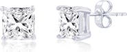 BLACKJACK 8mm Square Cubic Zirconia Stud Earrings