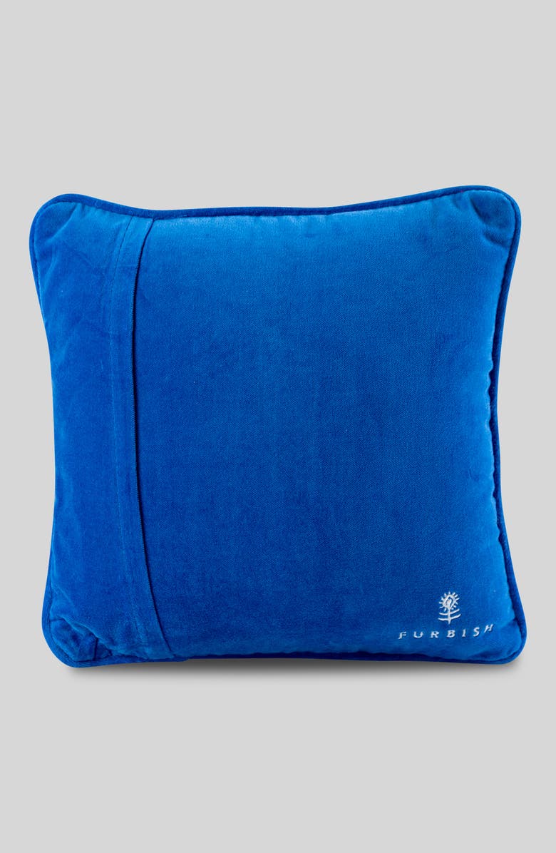 Furbish Overthink This Needlepoint Pillow, Alternate, color, Blue, White