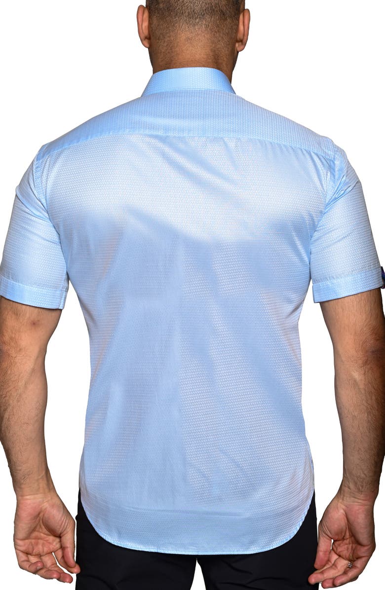Maceoo Galileo Resistance Short Sleeve Button-Up Shirt, Alternate, color, Blue