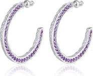 Classicharms Cubic Zirconia Molten C Hoop Earrings