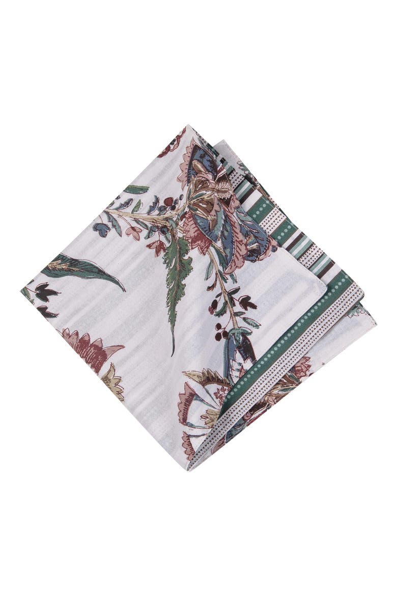 Braelyn Abstract Botanicals Striped  Set of 6 Cloth Napkins, Alternate, color, Red