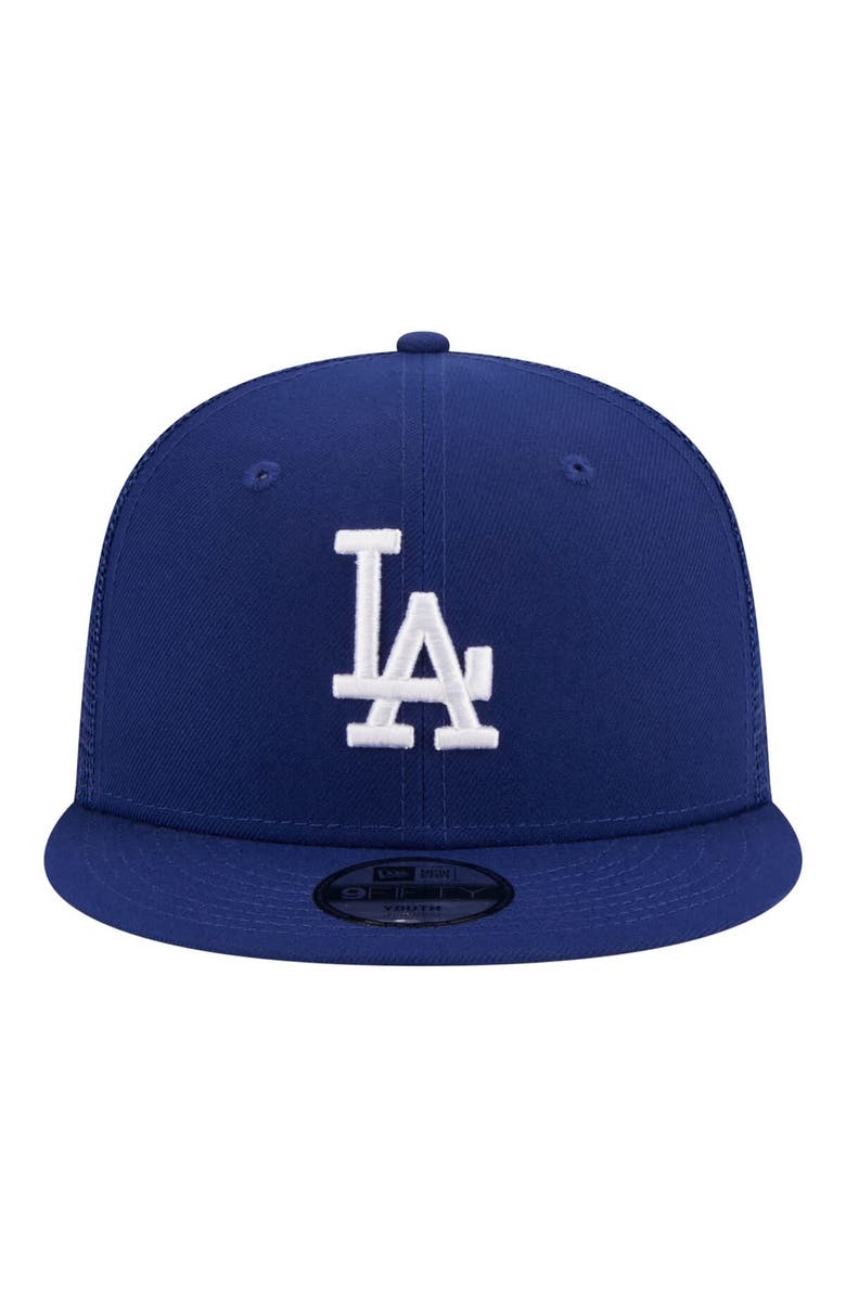 New Era Youth New Era  Royal Los Angeles Dodgers 9FIFTY Trucker Snapback Hat, Alternate, color, Royal