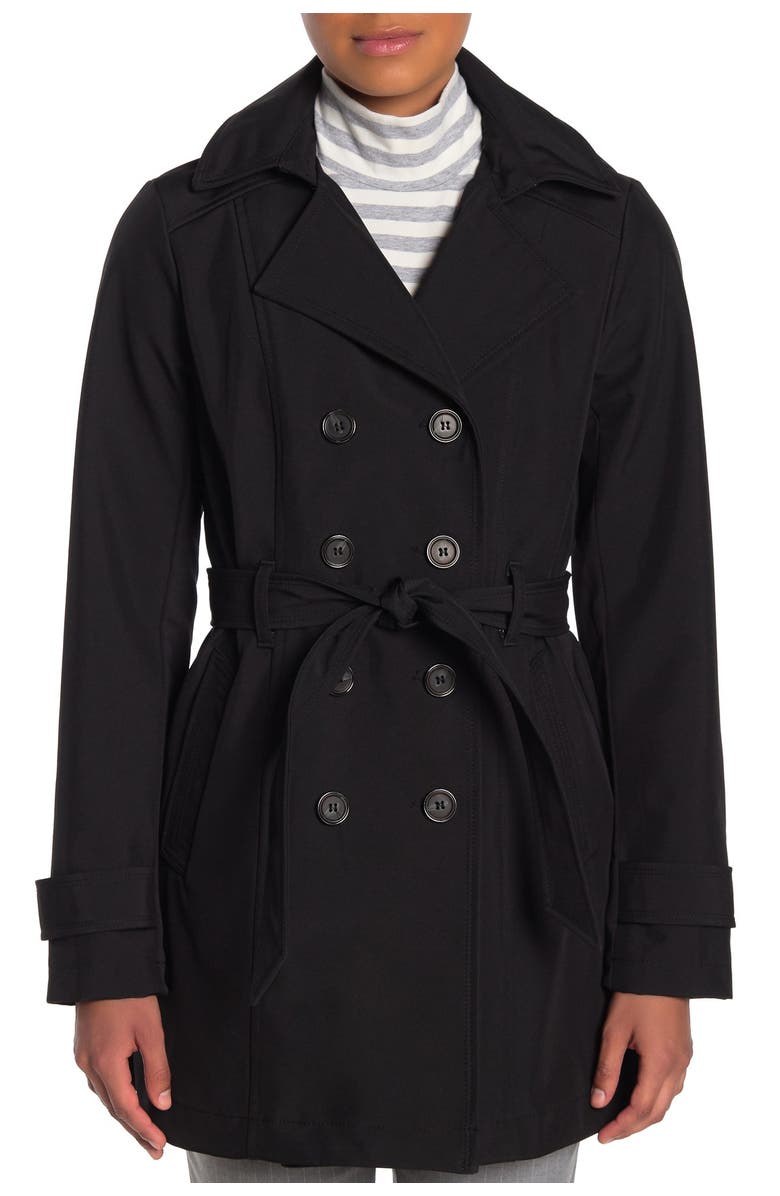 Sebby Soft Shell Double Breast Water Resistant Trench Coat, Alternate, color,