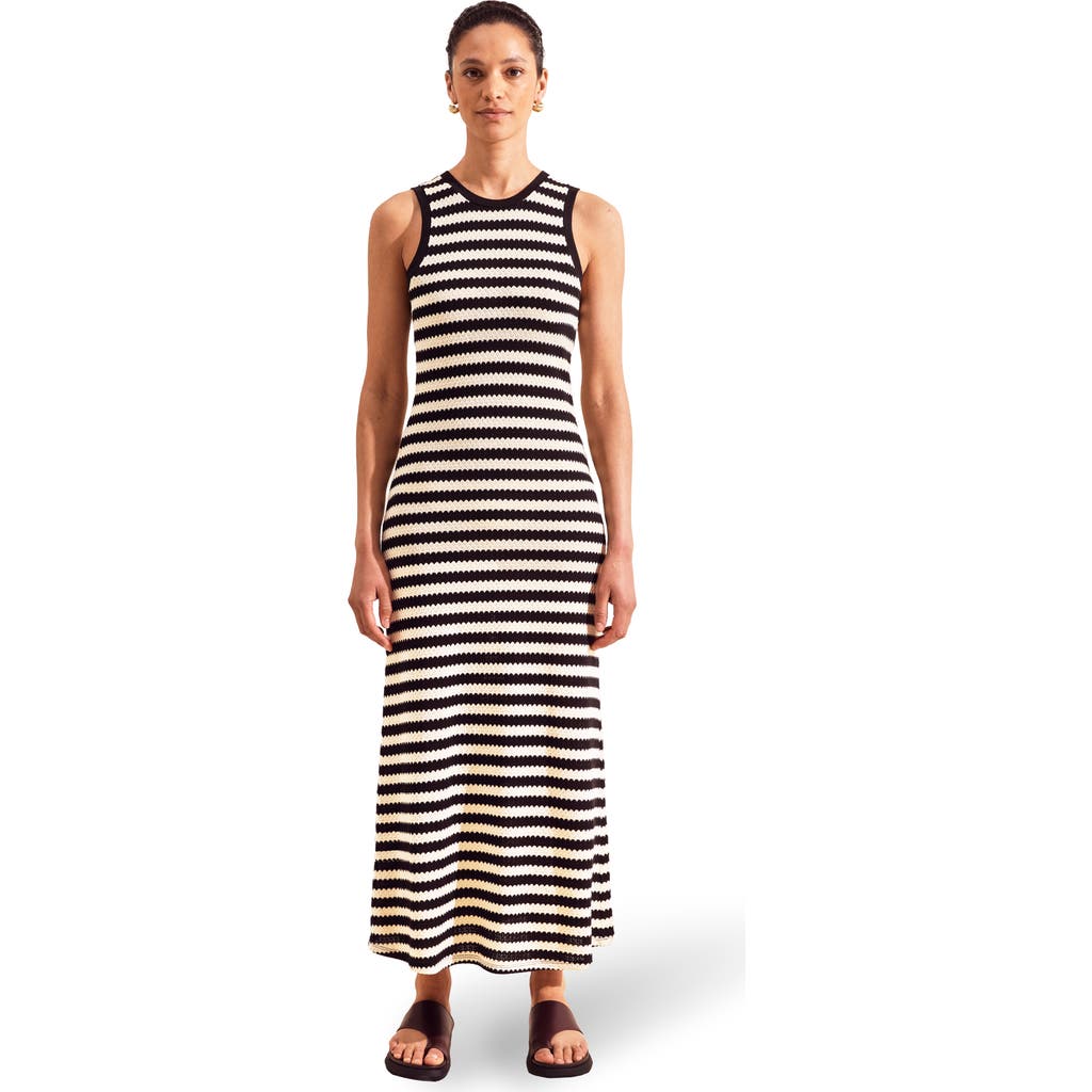 Ro&zo Mono Stripe Knit Midi Dress