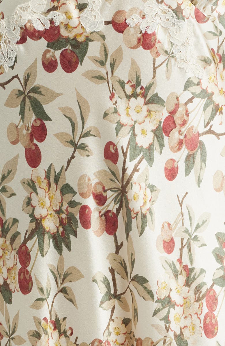 DÔEN Fiona Floral Silk Maxi Dress, Alternate, color, Cerise Et Fleur