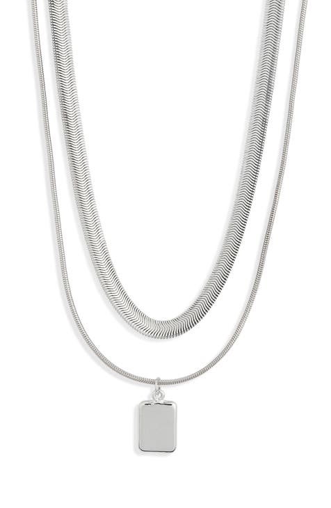 Snake Chain Collar & Pendant Layered Necklace