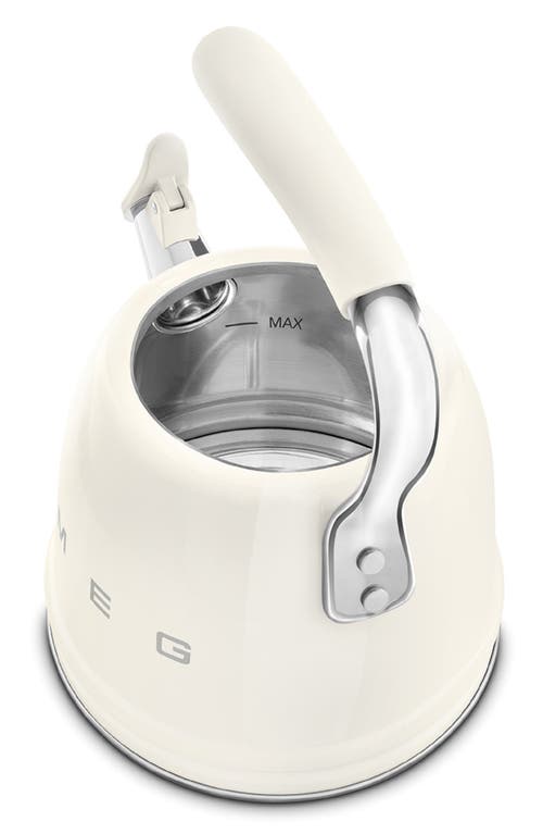 Smeg Stovetop Whistling Kettle In Cream