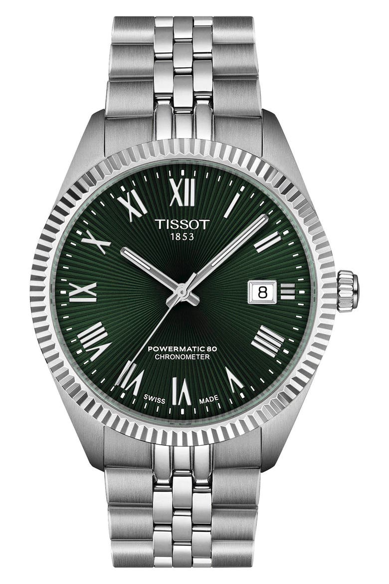 Ballade Powermatic 80 COSC Bracelet Watch, 39mm, Main, color, GREEN