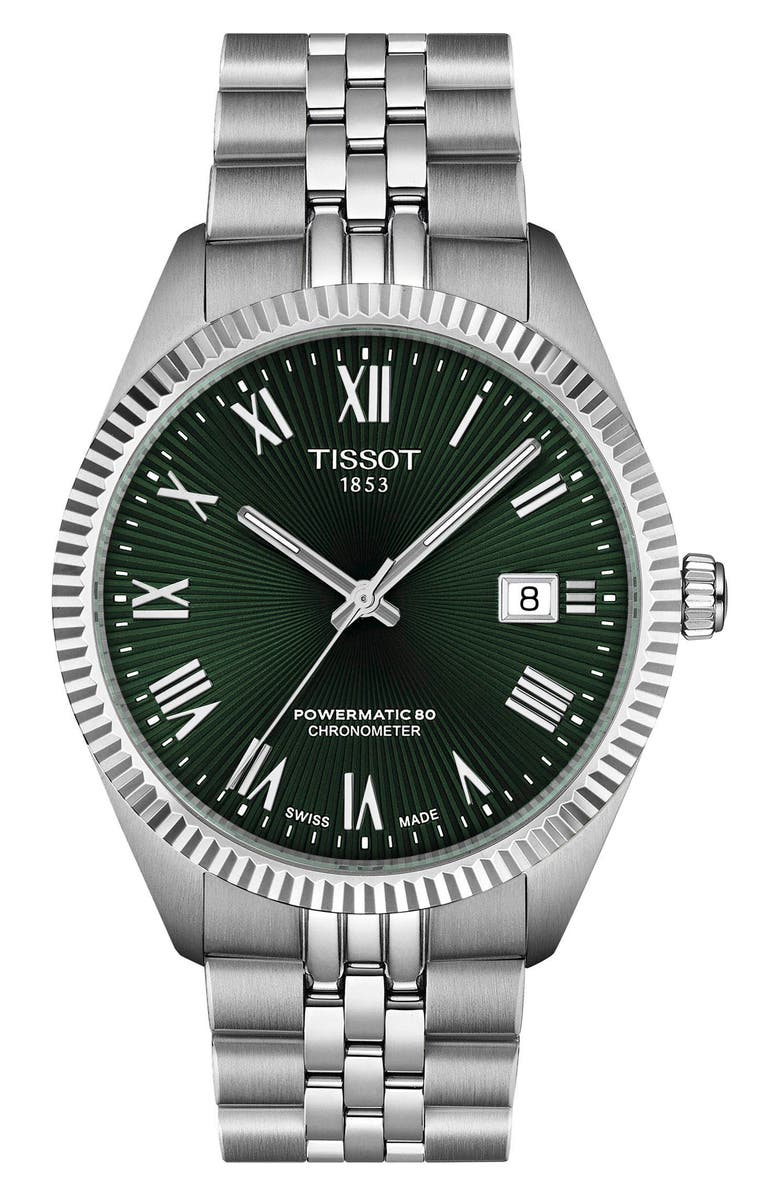 Tissot Ballade Powermatic 80 COSC Bracelet Watch, 39mm, Main, color, Green