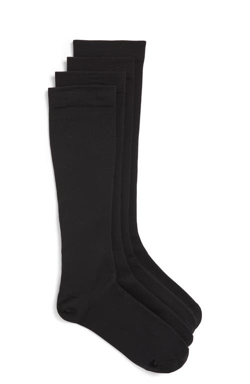 Nordstrom 2-pack Knee High Compression Socks In Black