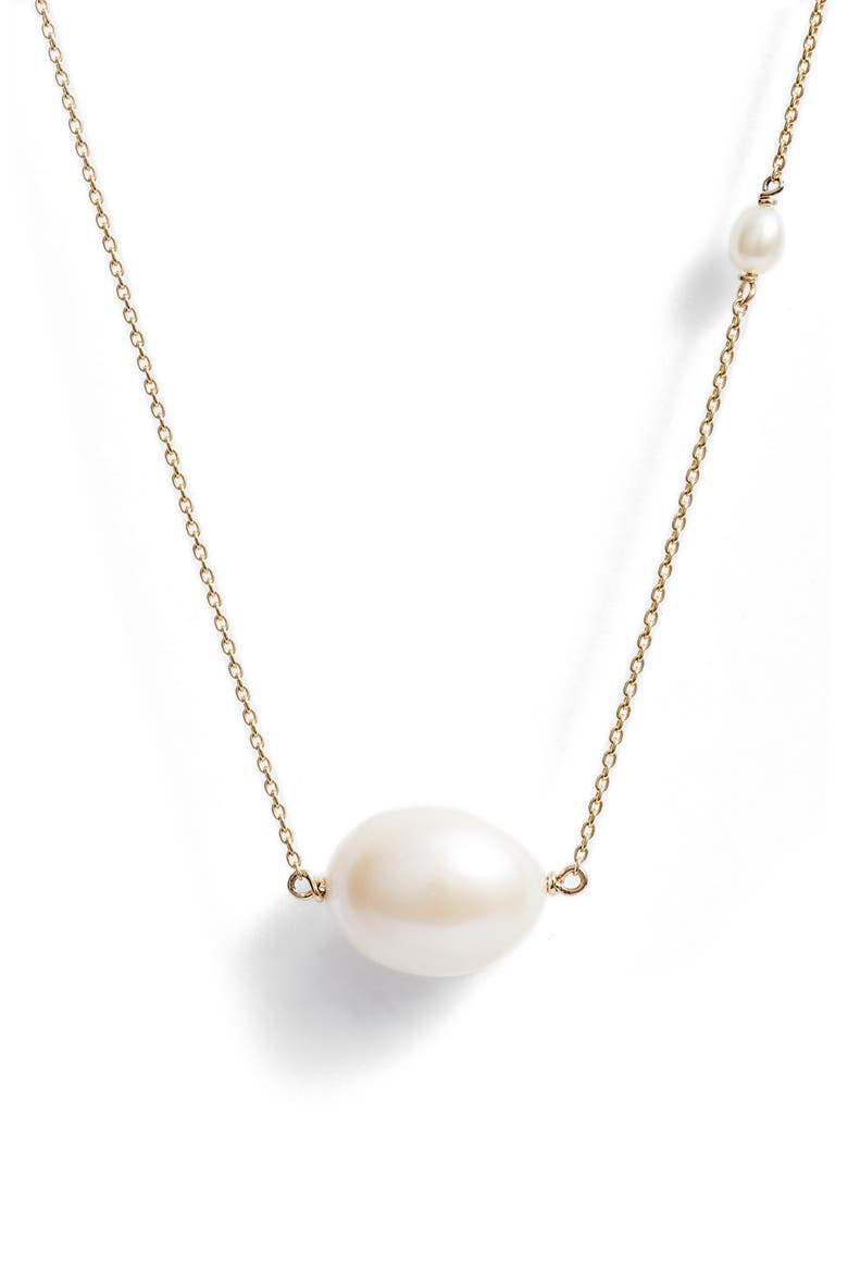 Baroque Cultured Pearl Pendant Necklace, Main, color, YELLOW GOLD