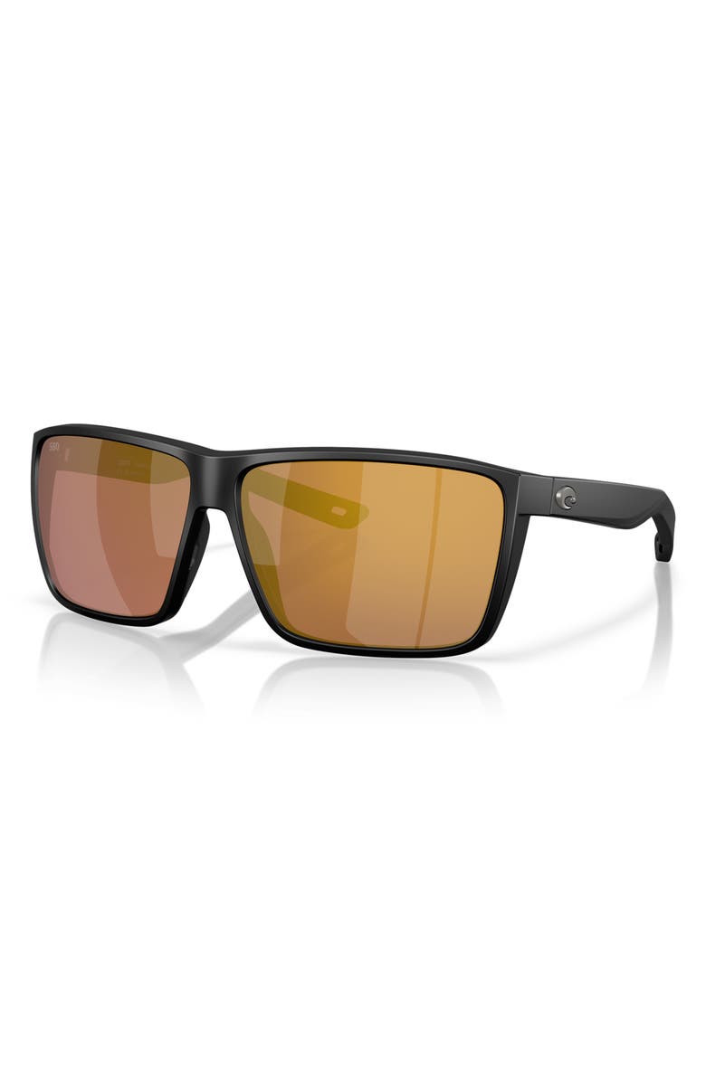 Costa Del Mar Rincon II 64mm Sunglasses, Alternate, color, Matte Black / Gold Mirror 580G