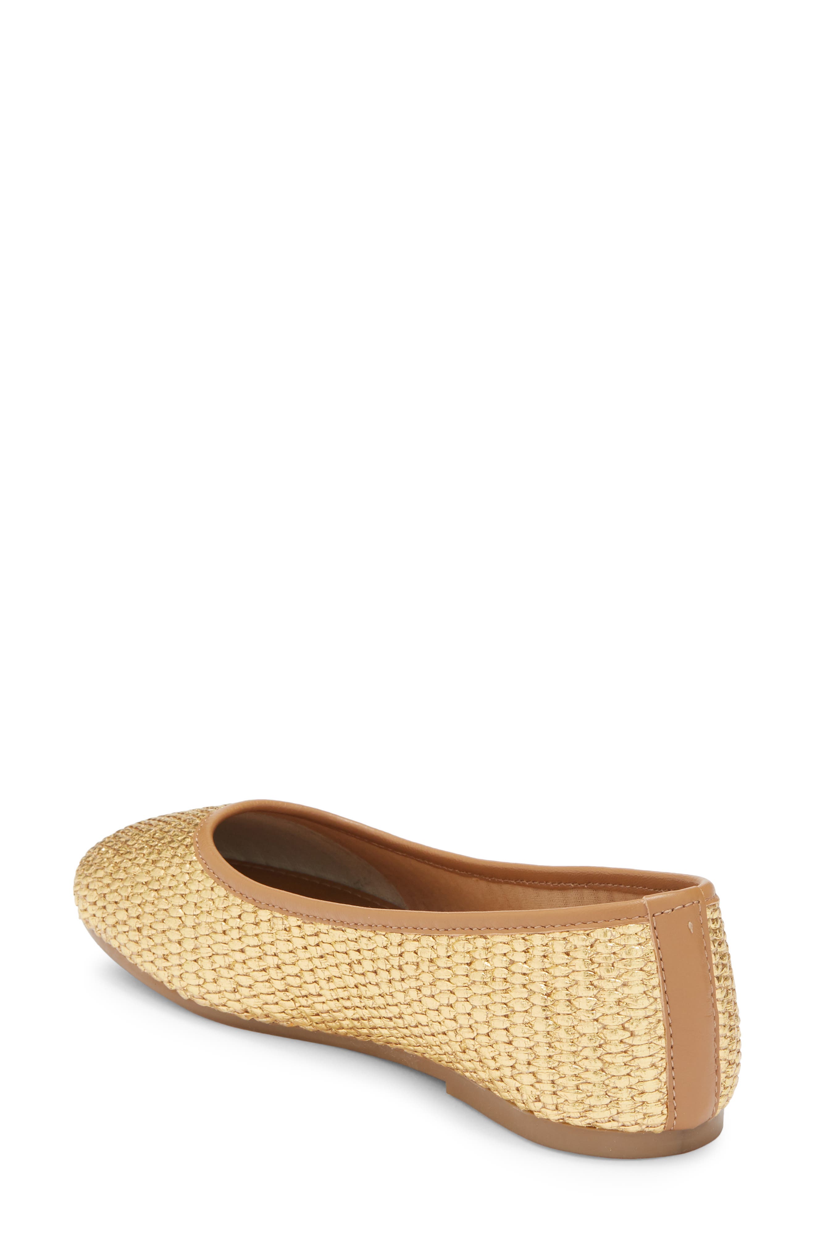 Steve Madden Merlot Woven Metallic Flat, Alternate, color, Gold Raffia