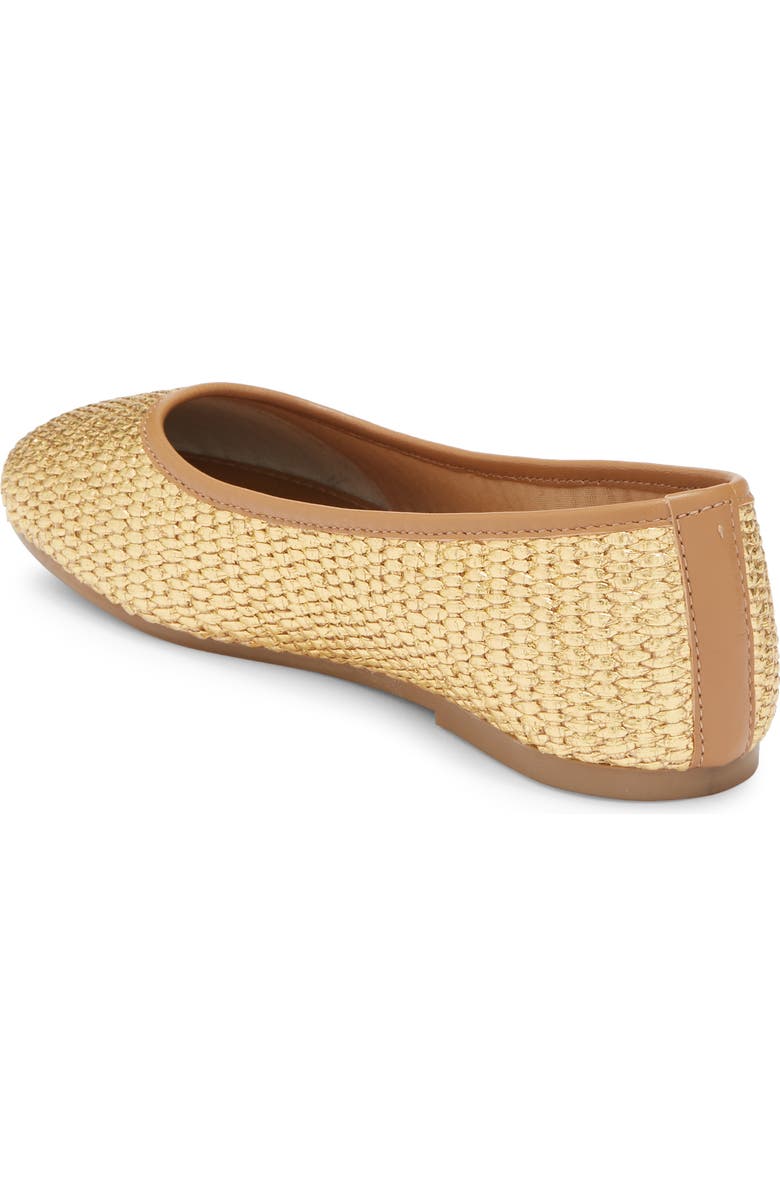 Steve Madden Merlot Woven Metallic Flat, Alternate, color, Gold Raffia