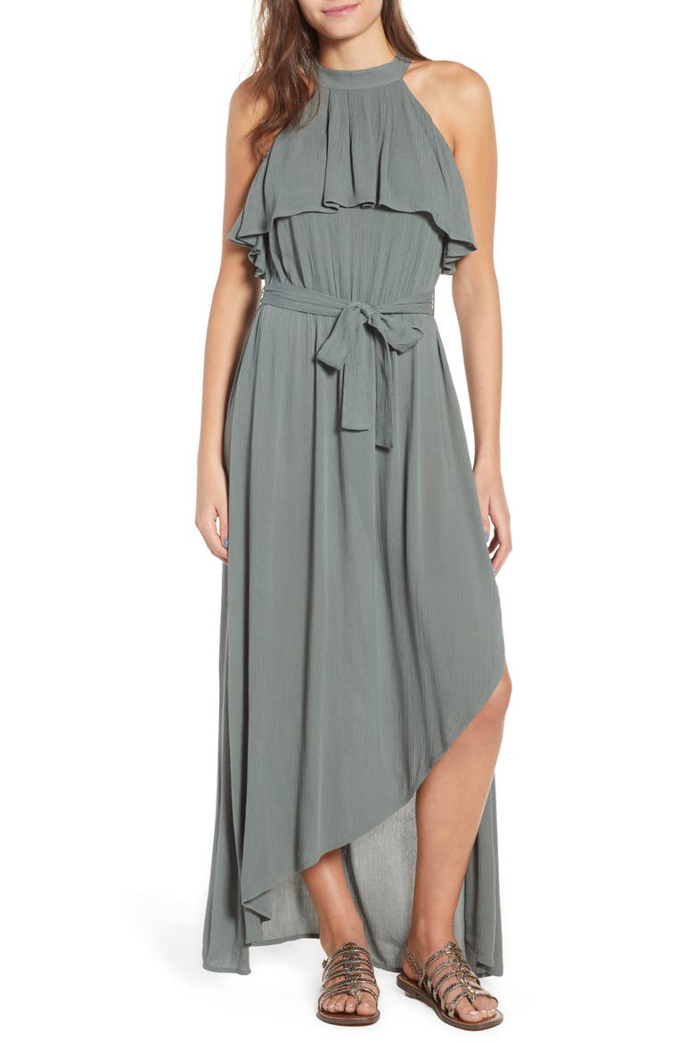 Misty Asymmetrical Dress, Main, color, BALSAM GREEN