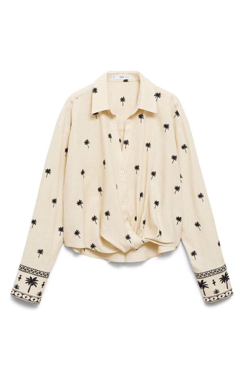 MANGO Openwork Detail Shirt, Alternate, color, 