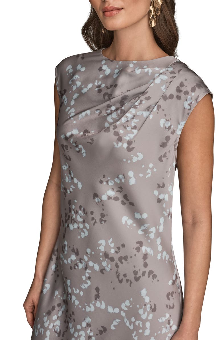 Donna Karan New York Abstract Print Satin Midi Dress, Alternate, color, Driftwood Multi