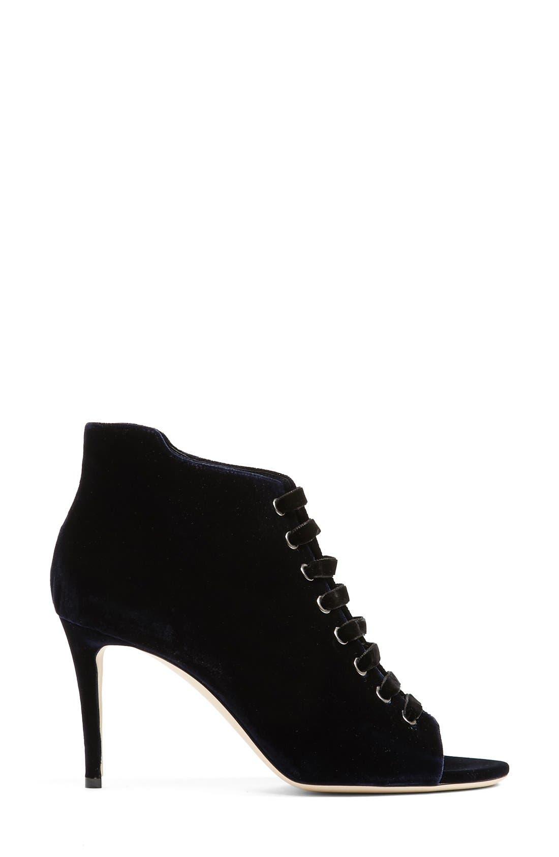 Jimmy Choo 'Mavy' Lace-Up Peep Toe Bootie, Alternate, color, 