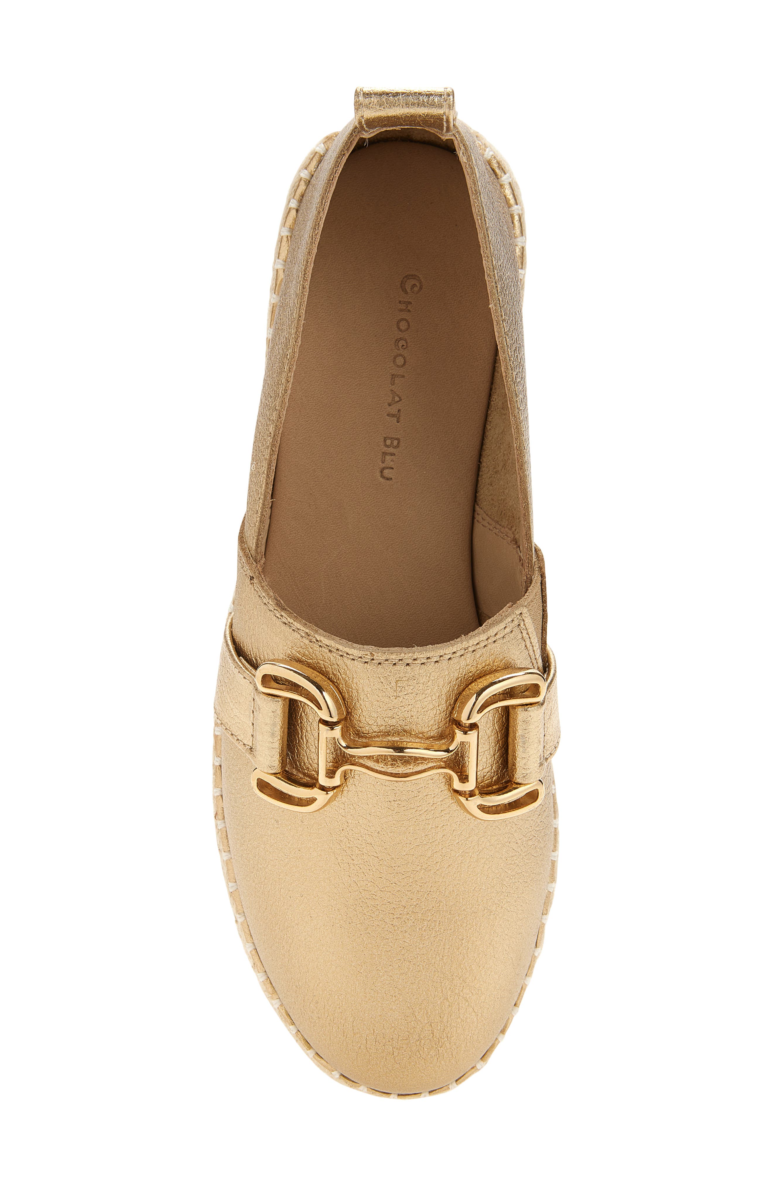 Nabi Platform Espadrille, Alternate, color, GOLD LEATHER
