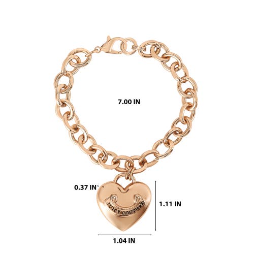 Juicy Couture Gold-tone Chain Bracelet With Heart Charm In Gold