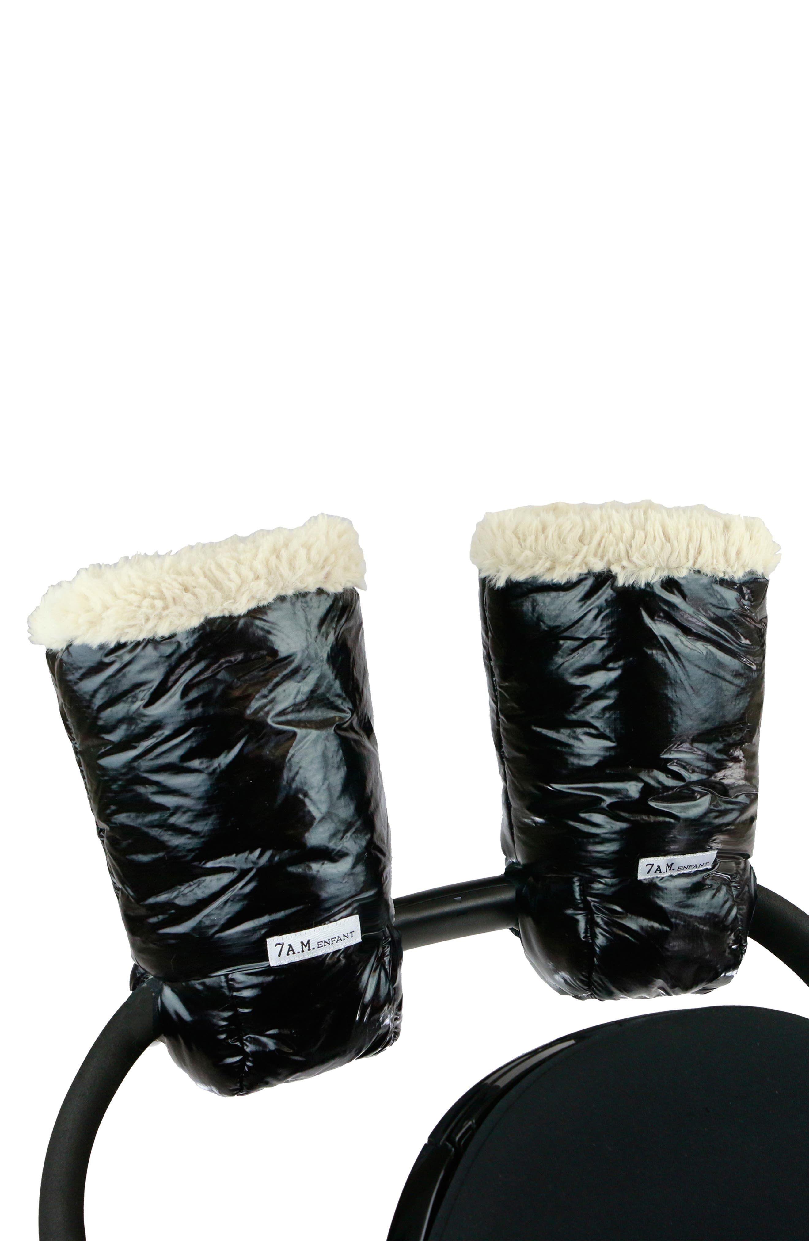 7 A.M. Enfant Warmmuffs Polar Water Resistant Stroller Muffs in Black Polar 