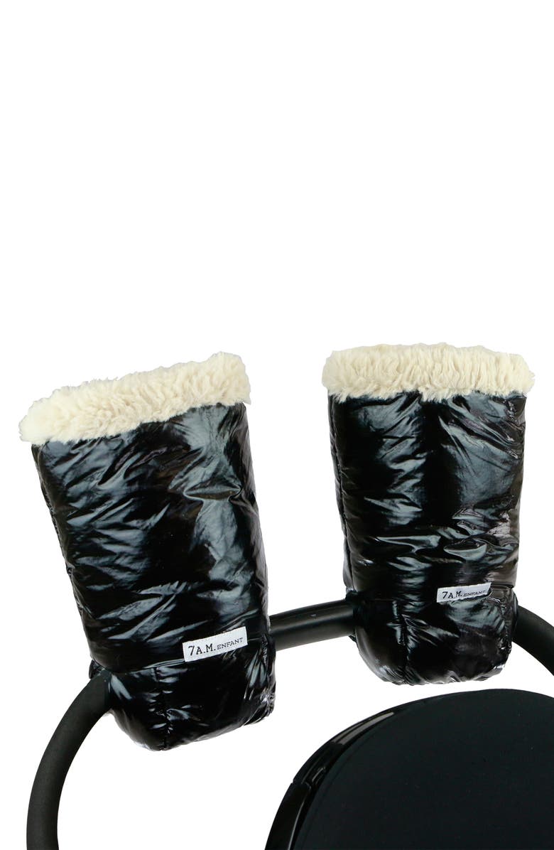 7 A.M. Enfant Warmmuffs Polar Water Resistant Stroller Muffs, Main, color, Black Polar