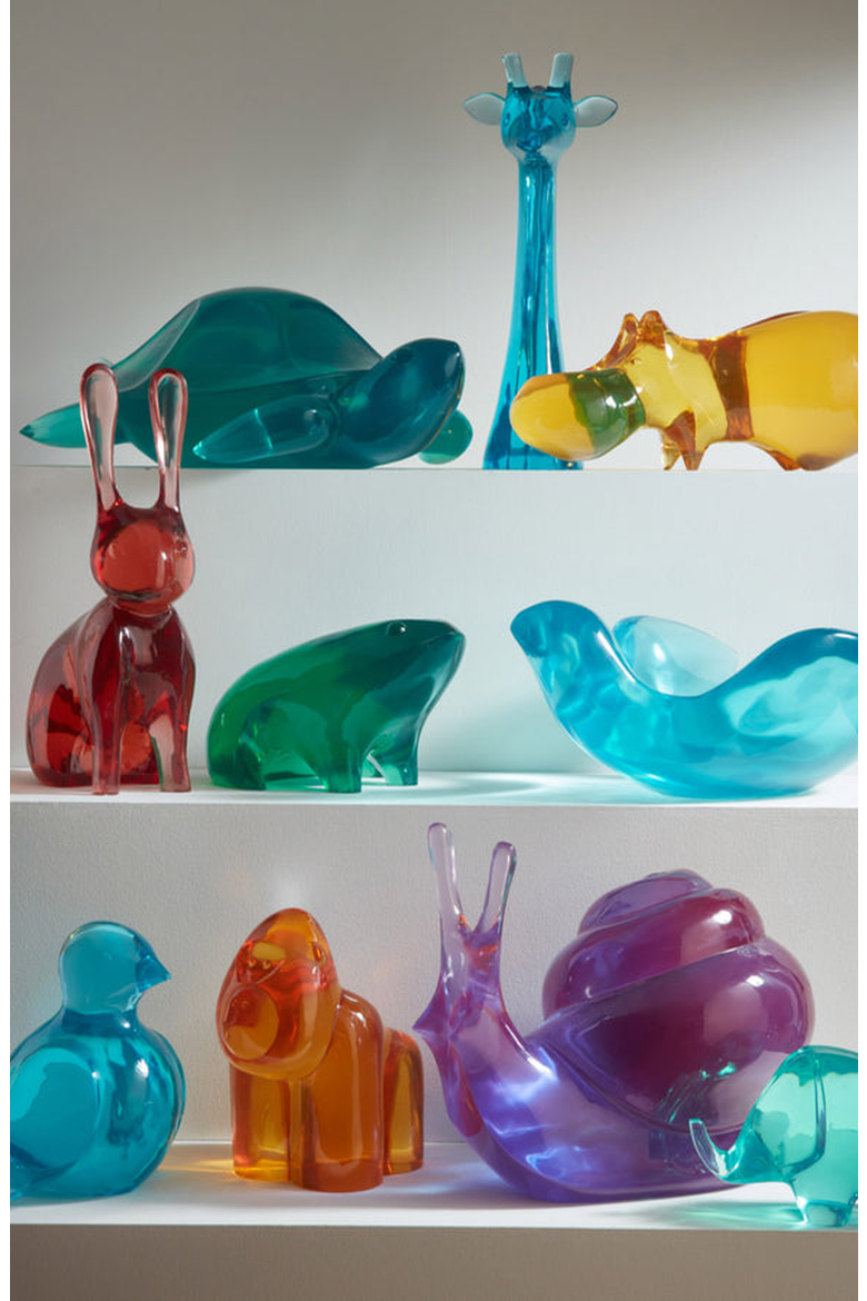 Acrylic Gorilla Sculpture, Alternate, color, Orange