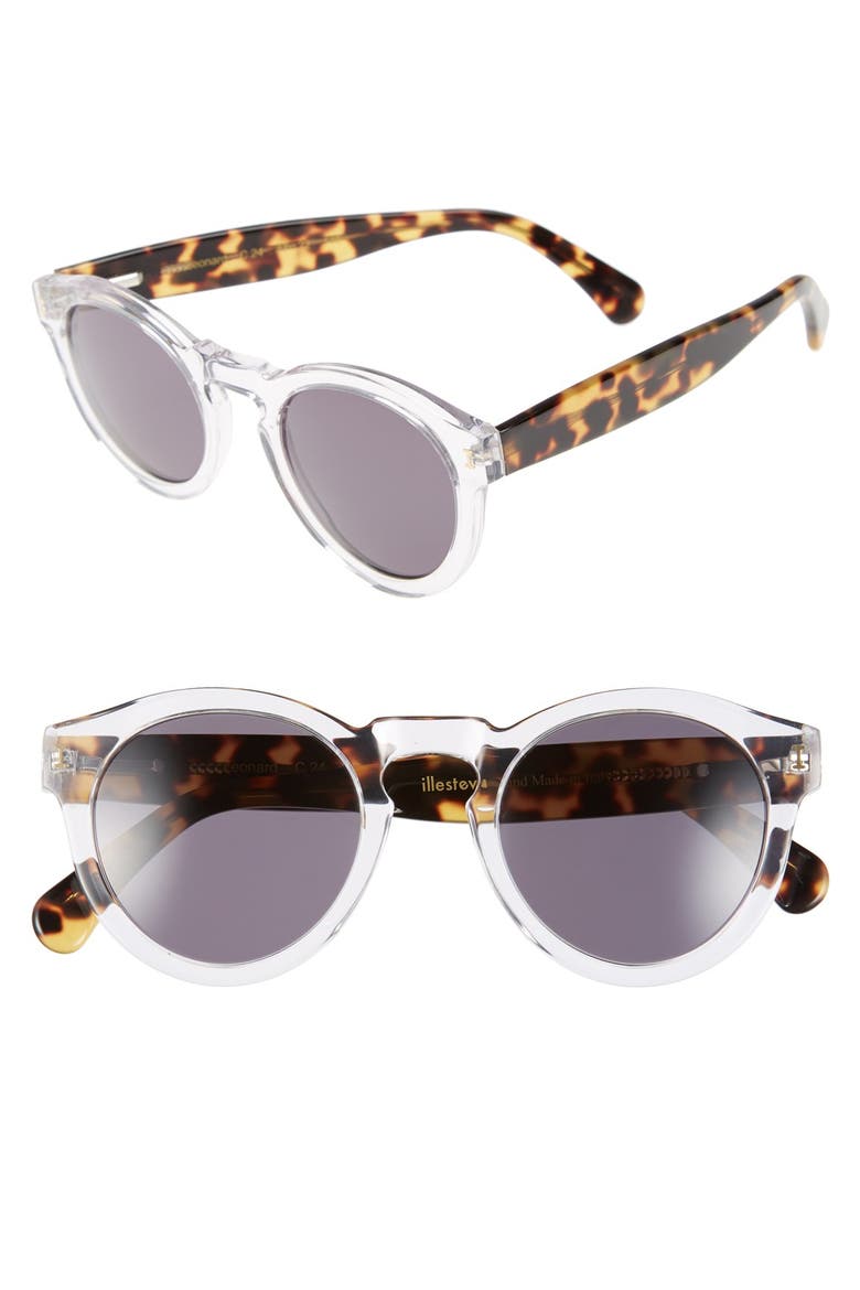 'Leonard' 47mm Sunglasses, Main, color, CLEAR/ TORTOISE