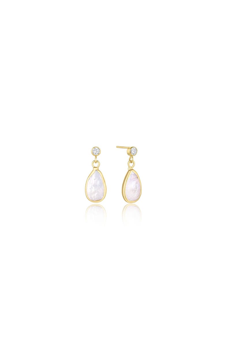 Camille Baroque Pearl Earrings, Main, color, Gold