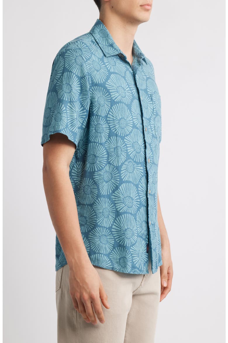 Breeze Short Sleeve Button-Down Shirt, Alternate, color, STORMY SEA FLORAL
