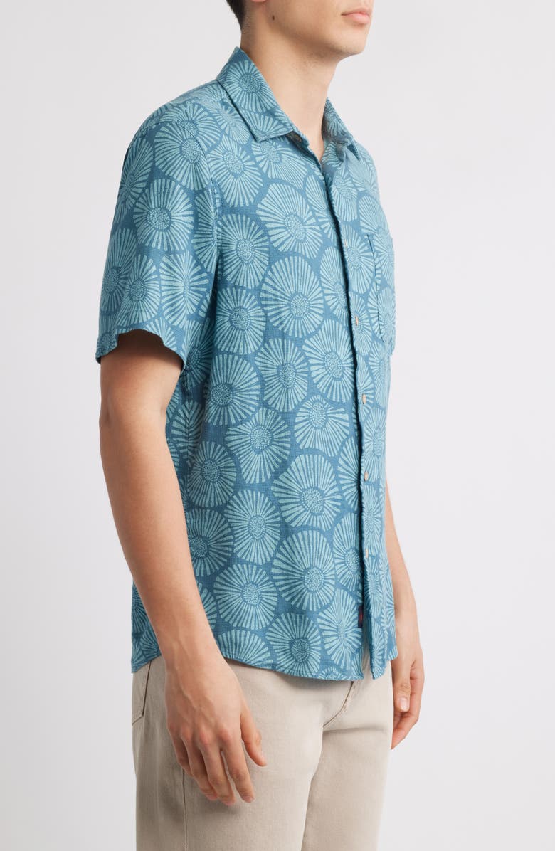 Faherty Breeze Short Sleeve Button-Down Shirt, Alternate, color, Stormy Sea Floral