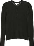 Treasure 
Bond Pointelle Henley Sweater