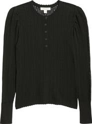 Treasure & Bond Pointelle Henley Sweater