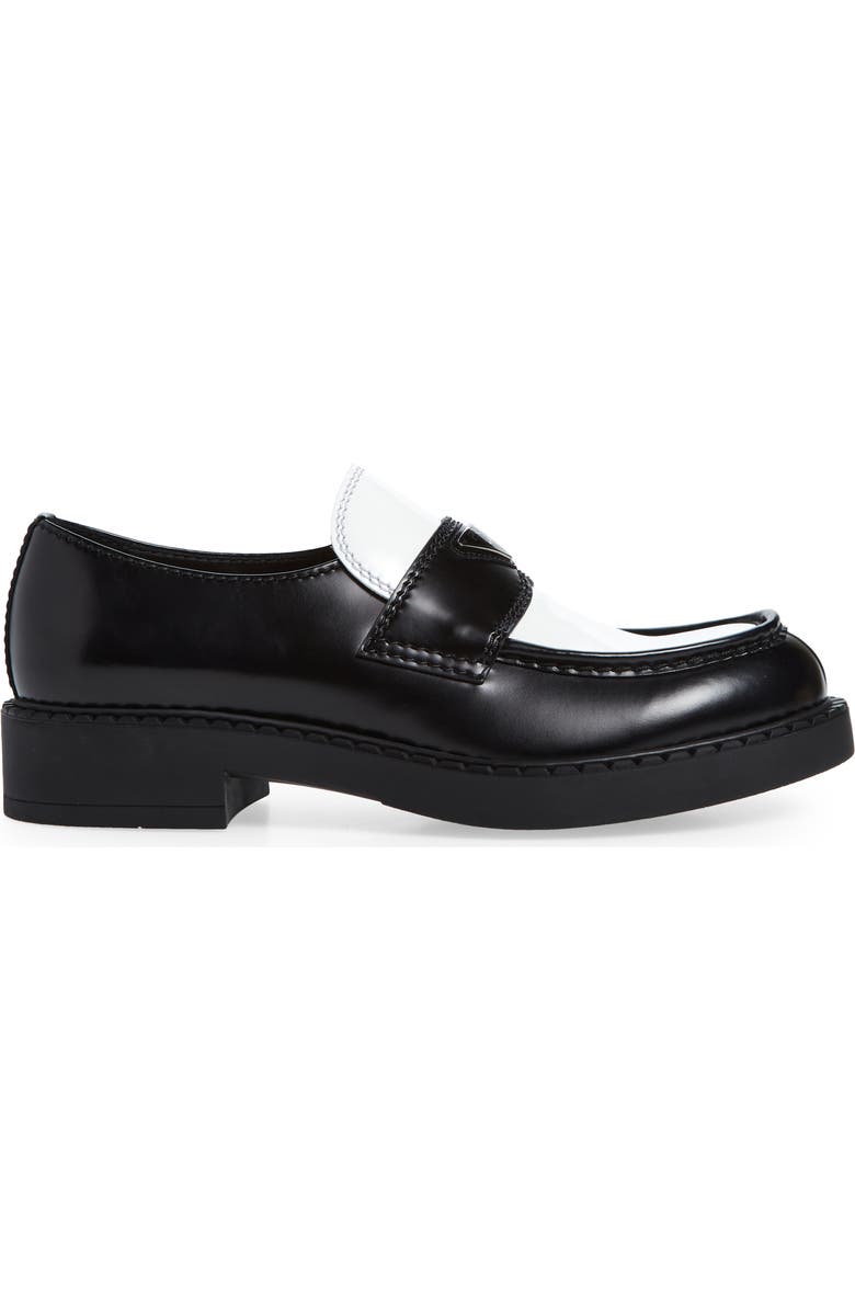 Prada Triangle Logo Loafer, Alternate, color,