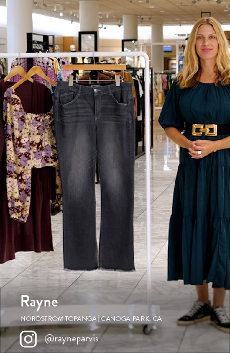 'Ab'Solution Raw Hem Straight Leg Jeans, sales video thumbnail