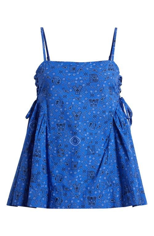 Damson Madder Cressida Side Tie Organic Cotton Camisole In Blue