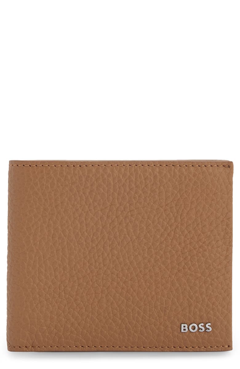 BOSS Crosstown Leather Bifold Wallet, Main, color, 