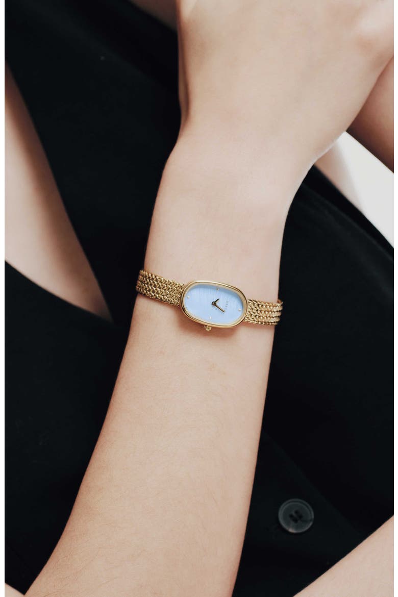 Jane Tethered Mesh Strap Watch, 18mm, Alternate, color, GOLD