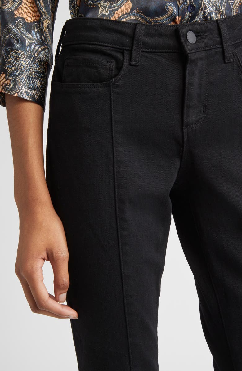 L'AGENCE Lenora Front Seam Flare Leg Jeans, Alternate, color, Noir