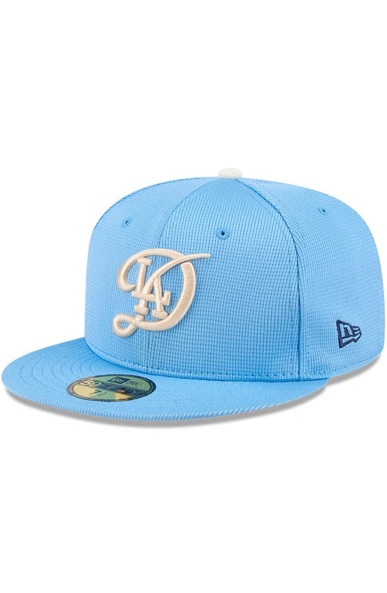New Era Men's New Era Light Blue Los Angeles Dodgers City Connect Batting Practice 59FIFTY Fitted Hat, Alternate, color, Light Blue