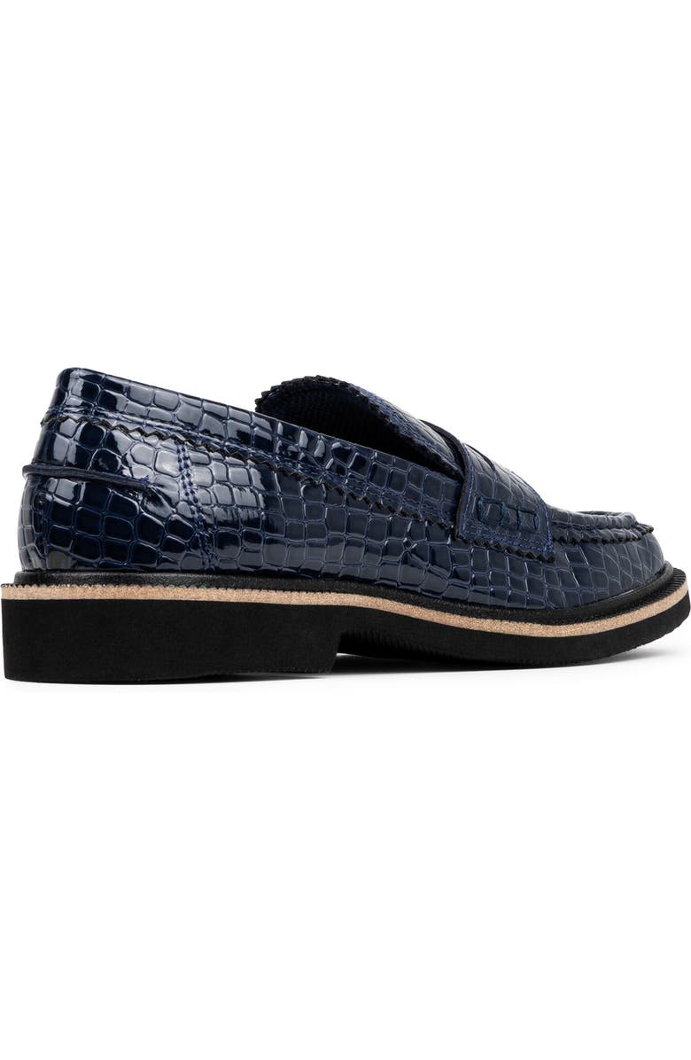 Donald Pliner Croc Embossed Loafer, Alternate, color, Navy